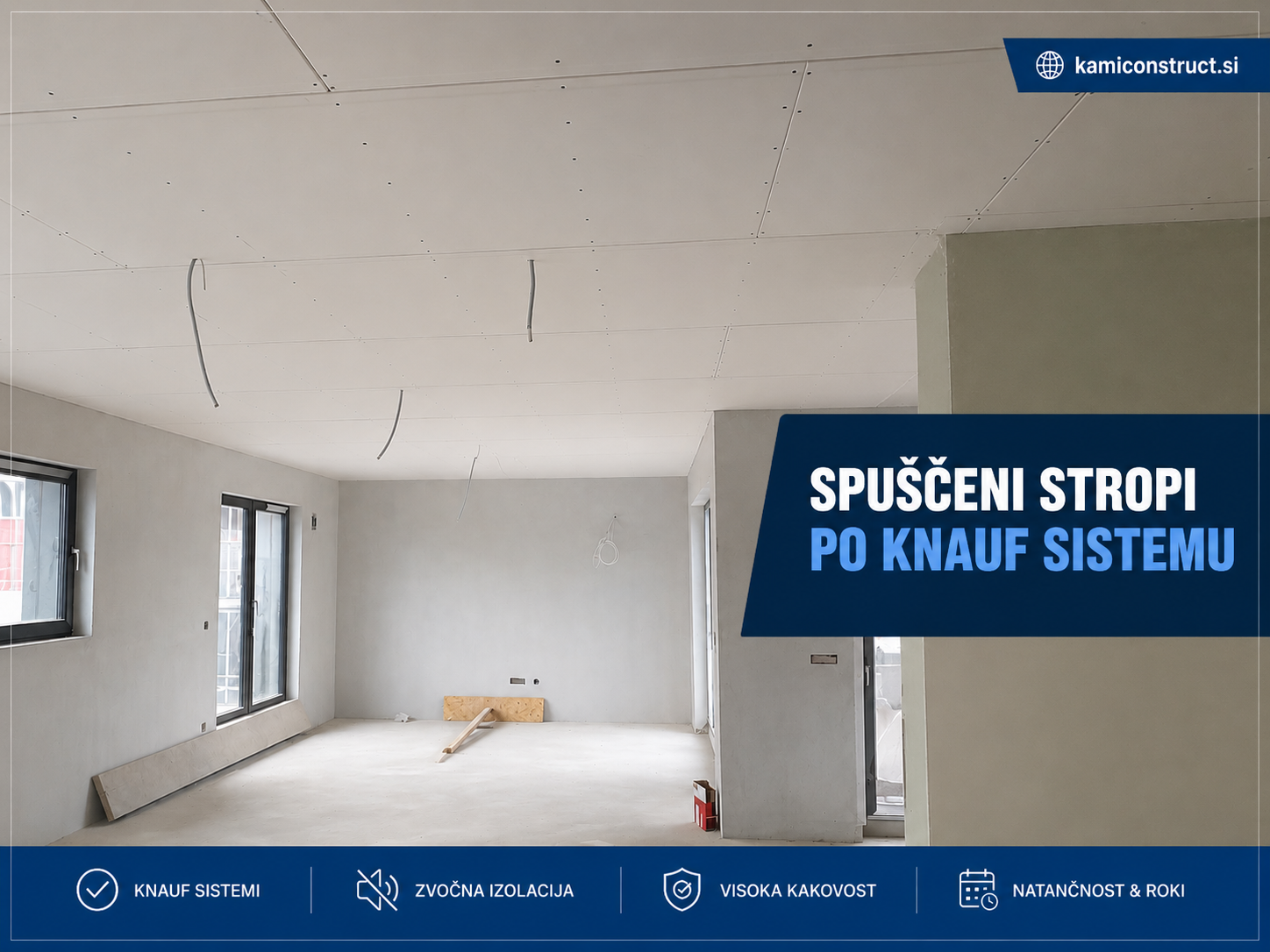 Spuščeni stropi po Knauf sistemu – M.A. KAMI d.o.o.