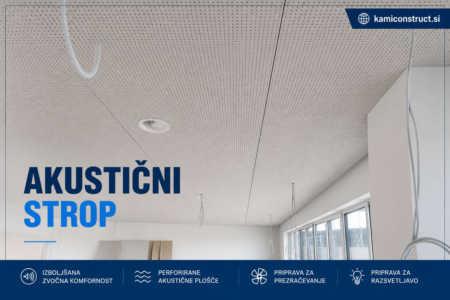 Akustični strop po Knauf sistemu – M.A. KAMI d.o.o.